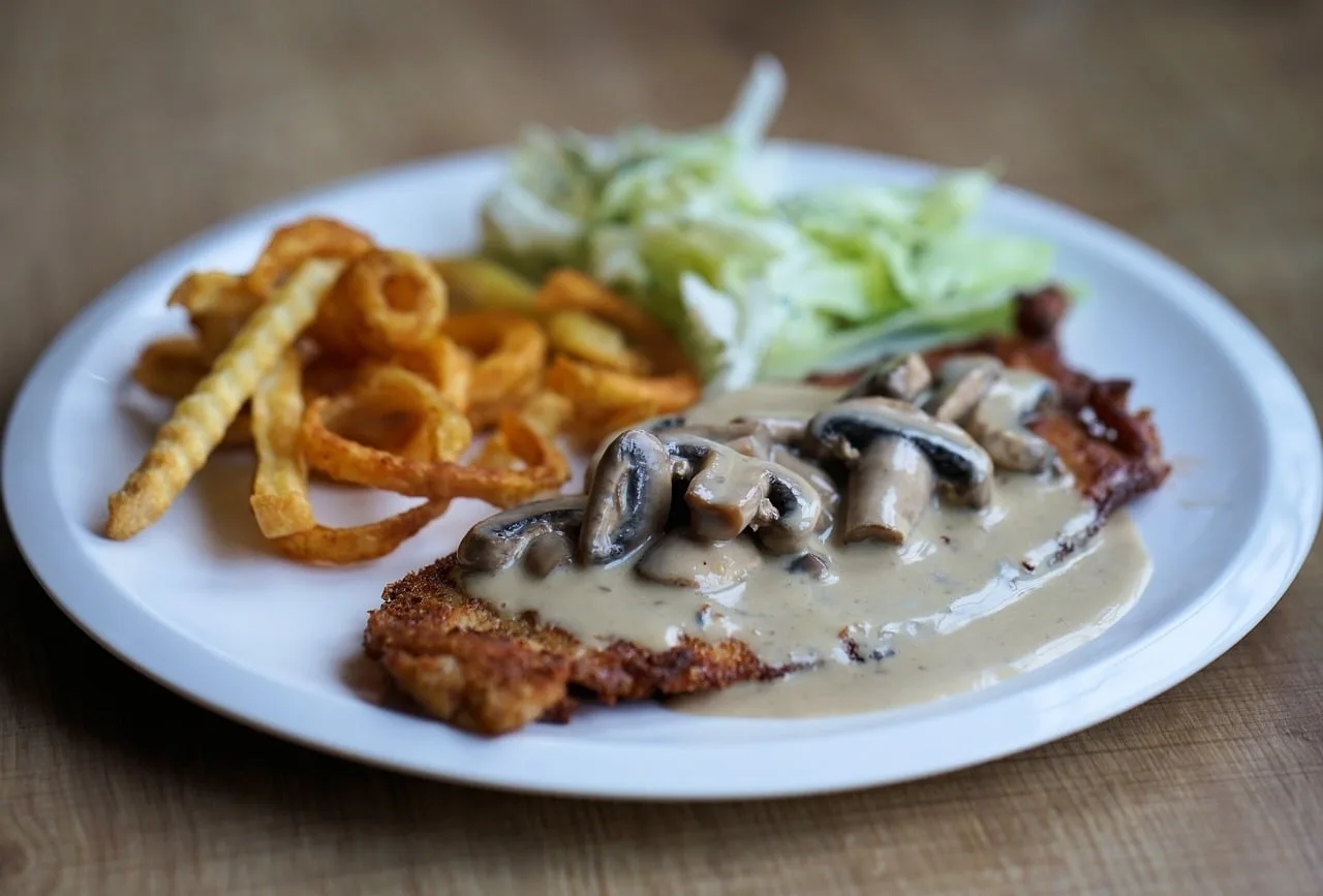 poulet aux champignons et à la crème