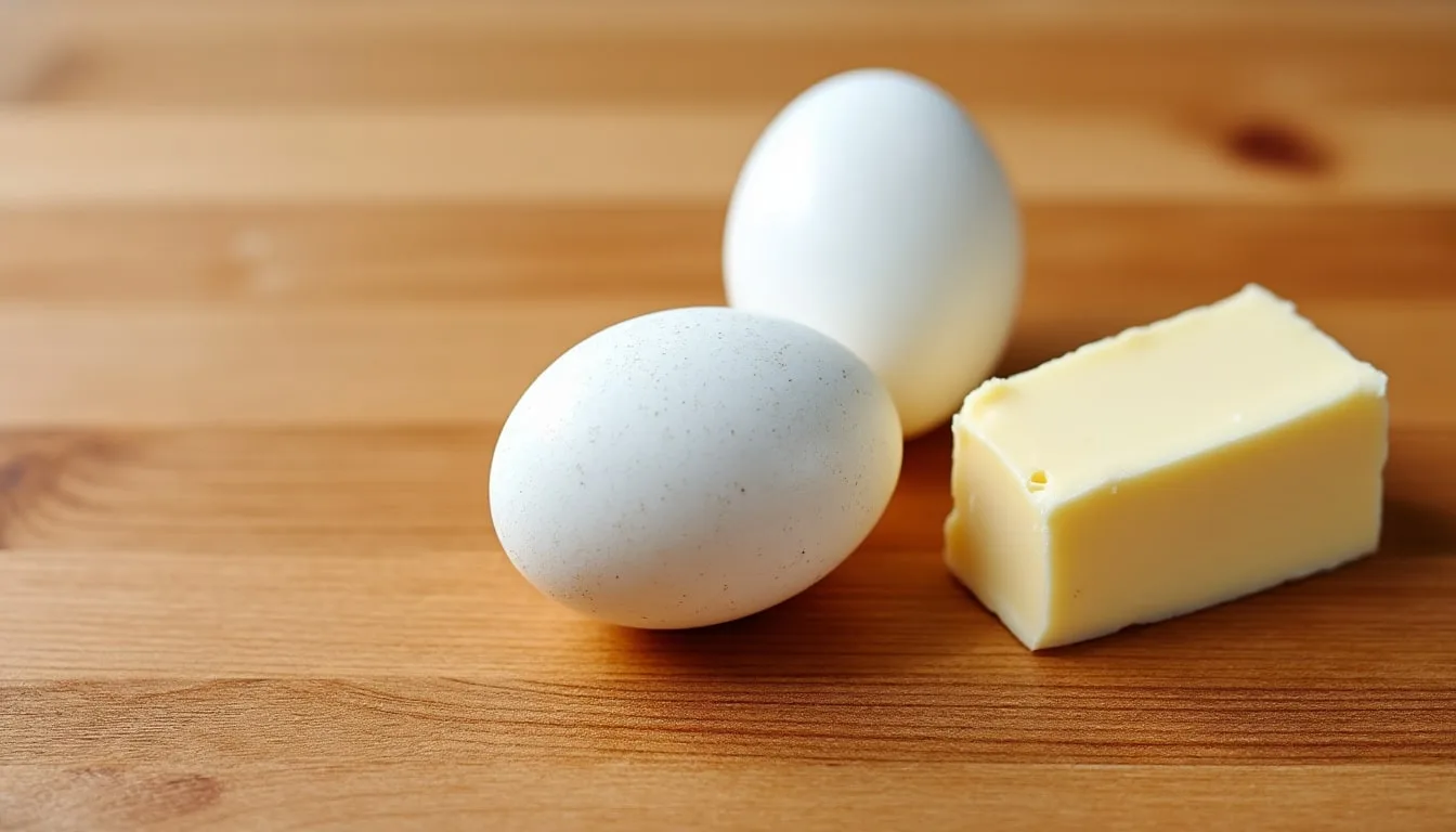 Omelette moelleuse dorée dans une poêle, cœur baveux et bords repliés