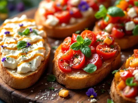 découvrez des recettes savoureuses de bruschettas parfaites pour vos apéritifs entre amis. faciles à réaliser et pleines de saveurs, elles raviront vos convives et ajouteront une touche italienne à vos soirées.