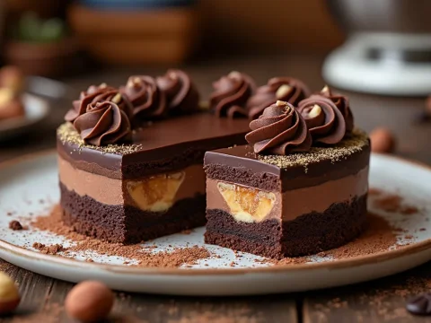 découvrez notre recette délicieuse d'entremets au chocolat et praliné fait maison. un dessert savoureux et raffiné qui ravira vos invités et comblera vos envies sucrées.