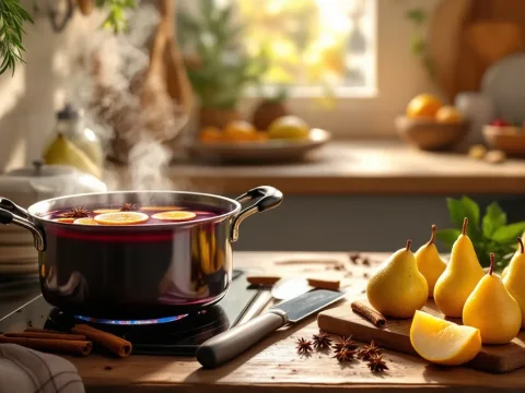 découvrez notre recette simple et délicieuse pour préparer des poires pochées au vin rouge. apprenez les étapes essentielles pour sublimer ce dessert raffiné, alliant tendresse des poires et richesse des saveurs du vin. parfait pour impressionner vos invités lors de vos dîners !