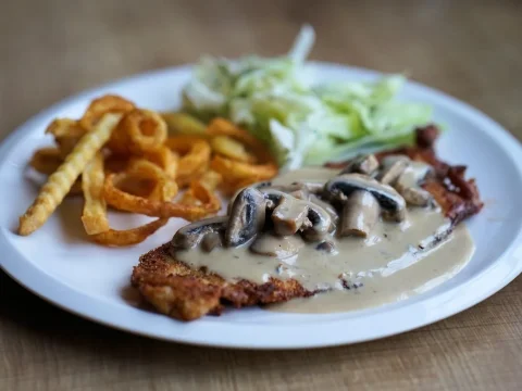 poulet aux champignons et à la crème