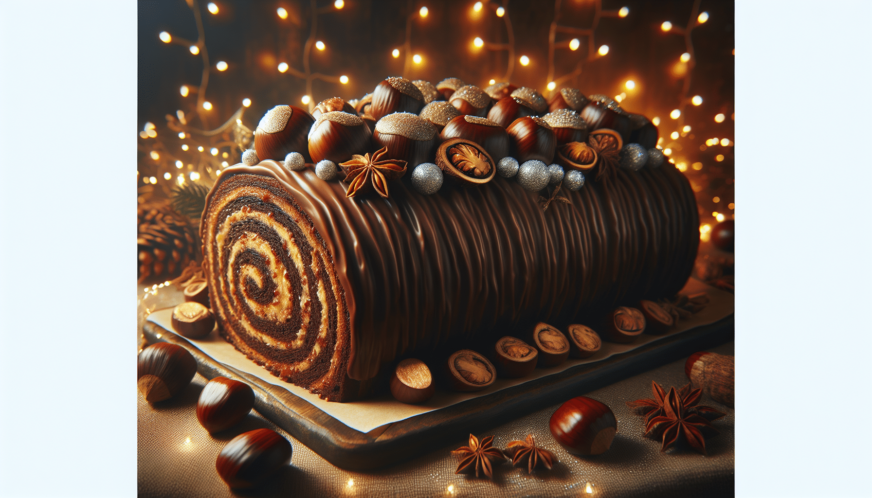 découvrez notre délicieuse bûche de noël aux marrons, un dessert festif qui ravira vos convives. avec des saveurs délicates et une texture fondante, elle apportera une touche d'élégance à vos célébrations de fin d'année. parfaite pour les gourmands, cette bûche allie tradition et originalité pour des fêtes mémorables.