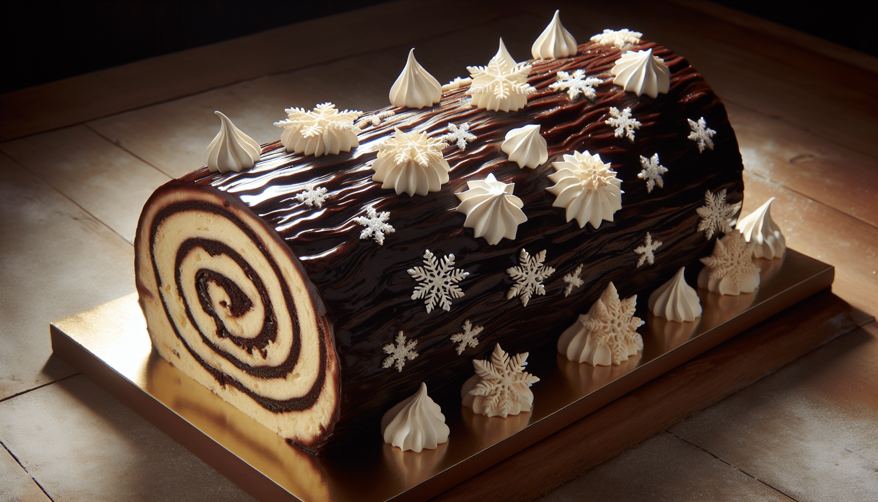 découvrez notre délicieuse bûche de noël aux marrons, un dessert festif qui ravira vos convives lors des fêtes. savourez la douceur des marrons et l'onctuosité de la crème sur un biscuit moelleux, pour un moment gourmet inoubliable.