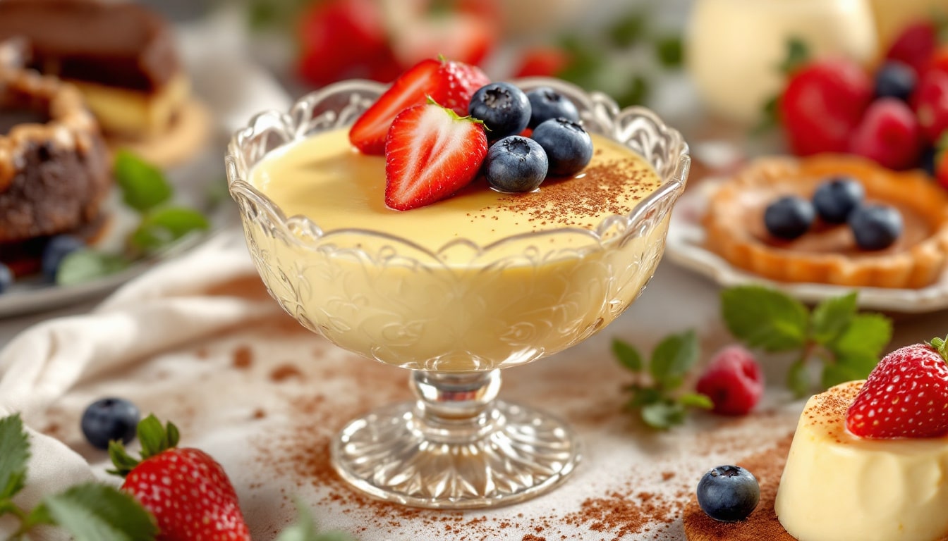 découvrez notre délicieuse recette de crème anglaise maison, parfaite pour accompagner vos desserts préférés. élévée à la sophistication, cette crème onctueuse et savoureuse sublime vos plats sucrés avec une touche de magie culinaire.