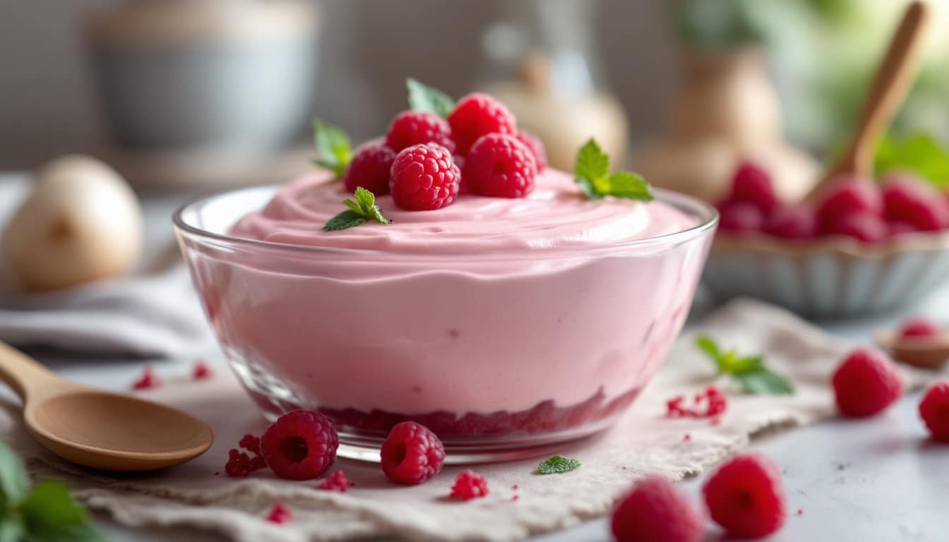 découvrez notre recette simple pour réaliser une délicieuse mousse légère à la framboise. parfaite pour un dessert frais et fruité, elle ravira vos convives et égayera vos tables avec sa texture aérienne et son goût gourmand.