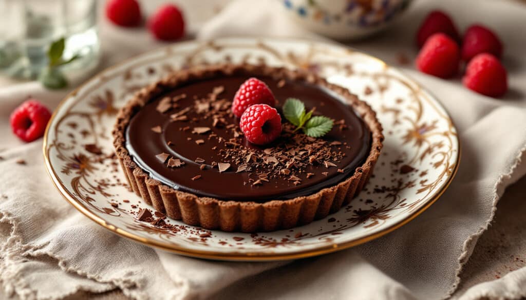 découvrez la délicieuse tartelette au chocolat, parfaite pour sublimer vos repas festifs. avec sa texture fondante et son goût riche en cacao, elle ravira vos invités et ajoutera une touche d'élégance à vos célébrations.