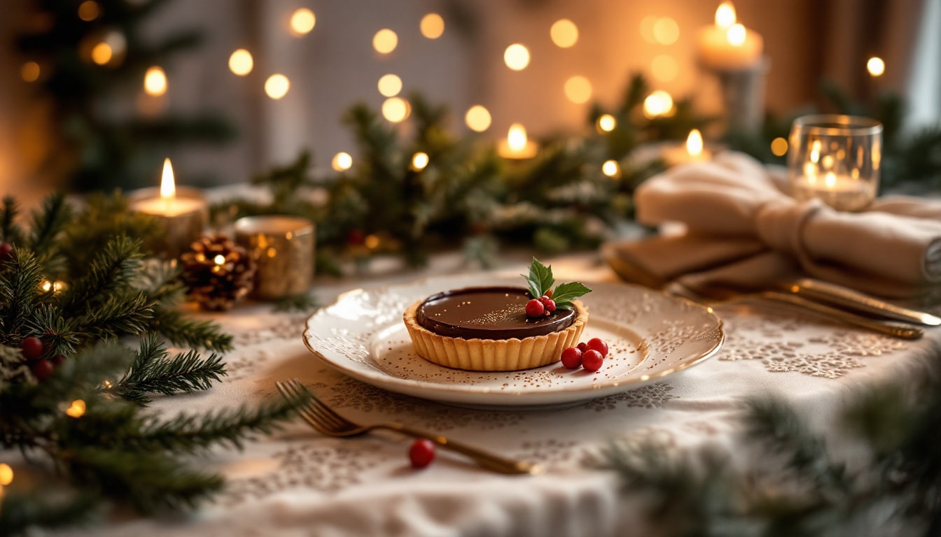 découvrez notre délicieuse tartelette au chocolat, parfaite pour sublimer vos repas festifs. avec sa pâte croustillante et son cœur fondant, elle ravira les papilles de vos invités et ajoutera une touche gourmande à vos célébrations.