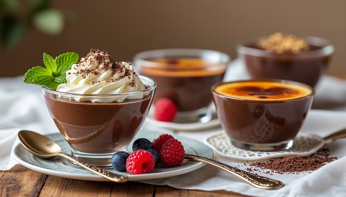 découvrez nos meilleures astuces pour préparer des crèmes dessert au chocolat onctueuses et délicieuses. éveillez vos papilles avec des recettes gourmandes, simples à réaliser. idéales pour toutes les occasions!