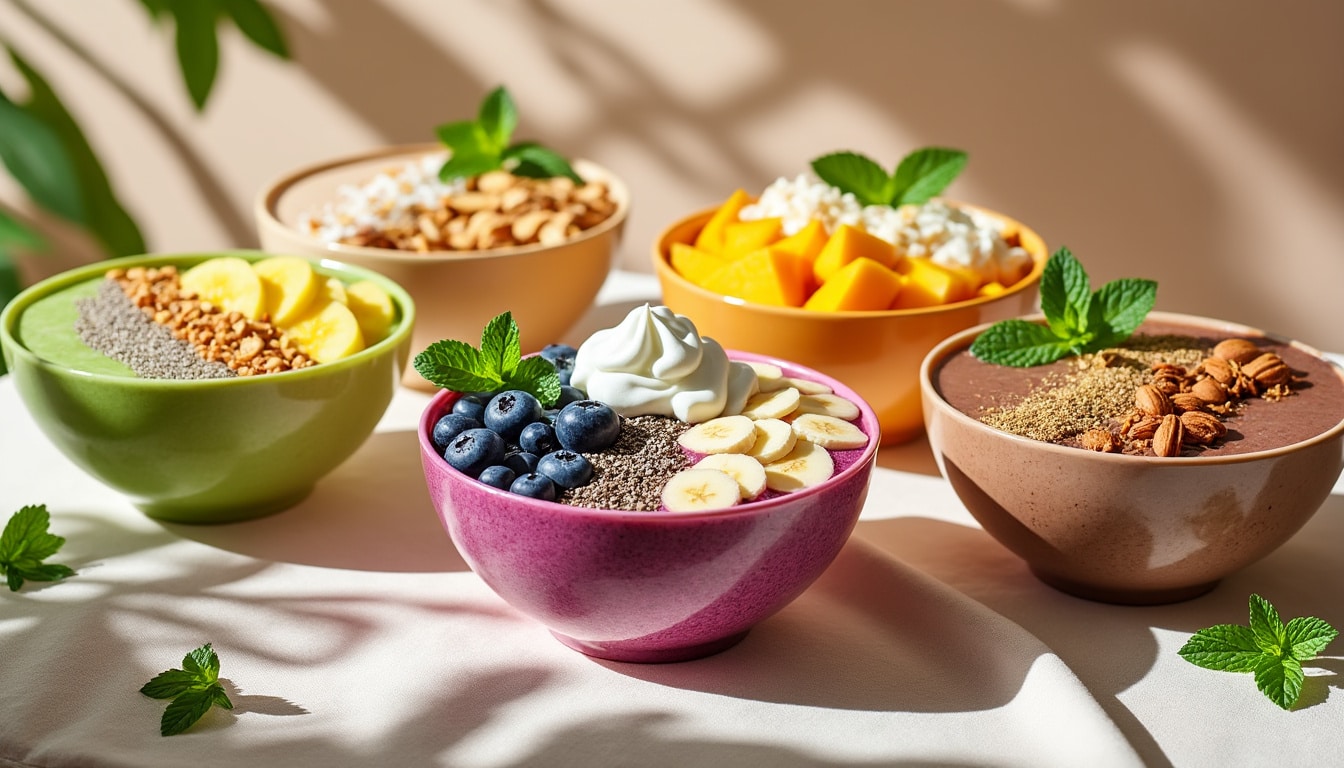 découvrez les secrets d'un smoothie bowl énergisant qui allie saveurs délicieuses et bienfaits nutritionnels. apprenez à préparer ce petit-déjeuner sain et revigorant, parfait pour commencer la journée du bon pied et booster votre énergie avec des ingrédients naturels.