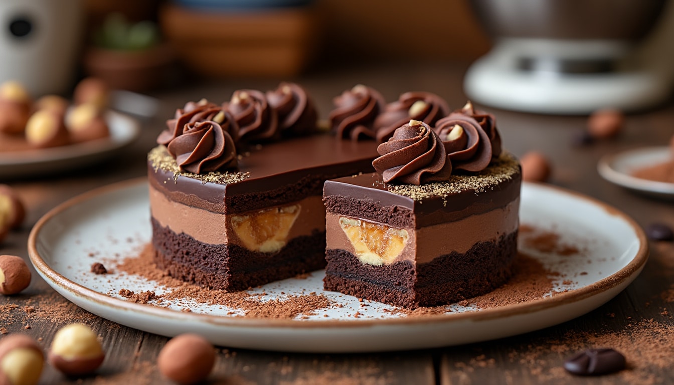 découvrez notre recette délicieuse d'entremets au chocolat et praliné fait maison. un dessert savoureux et raffiné qui ravira vos invités et comblera vos envies sucrées.