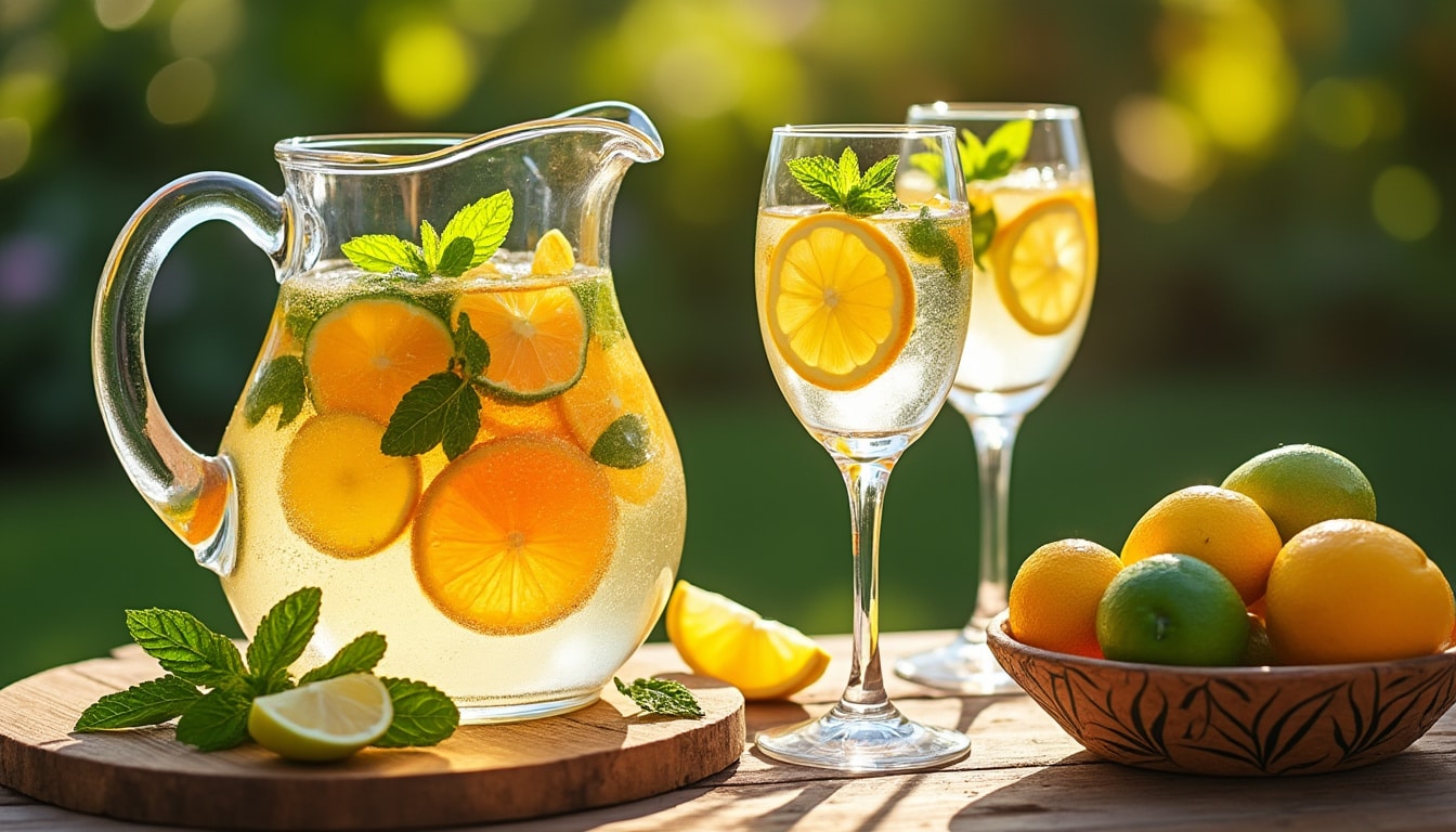 découvrez notre recette facile de sangria blanche aux agrumes, une boisson rafraîchissante et fruitée parfaite pour vos apéritifs et soirées d'été. suivez nos étapes simples pour préparer cette délicieuse boisson qui ravira vos invités!