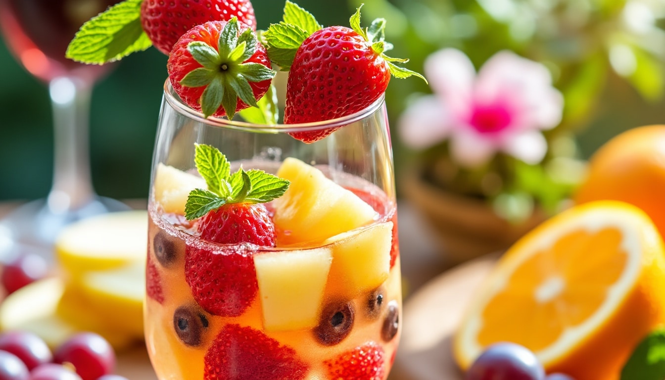 découvrez notre délicieuse recette de sangria au champagne, parfaite pour vos célébrations ! avec des fruits frais et des bulles pétillantes, cette boisson festive apportera une touche de joie à vos soirées. à servir bien frais pour un moment convivial inoubliable.